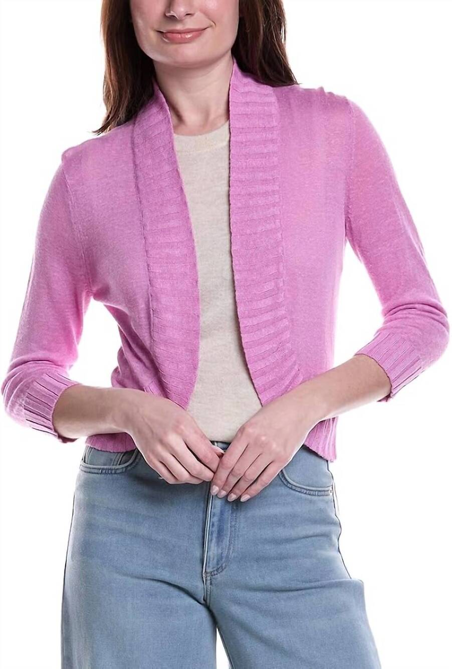 NEW ESCAPE women's bolero long sleeve cardigan in purple
